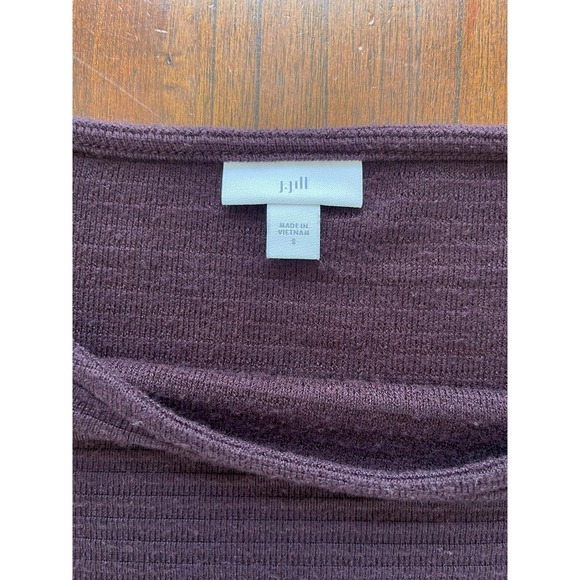 J Jill Womens Small Purple Ribbed Knit Boat Neck Long‎ Sleeve Top - Picture 3 of 8